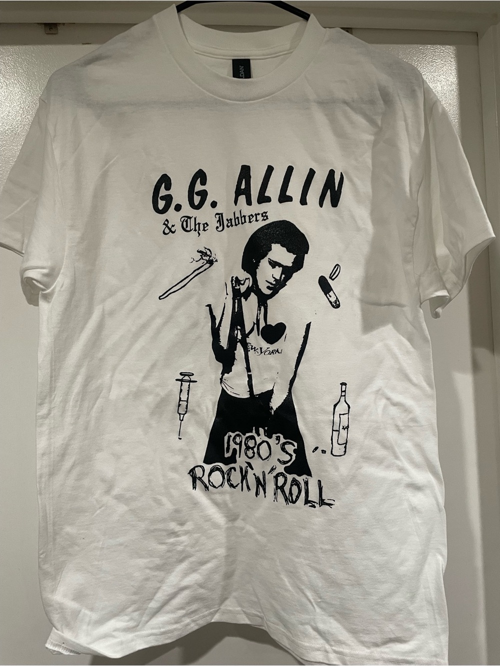 White Graphic Rock '80s Tee - G.G. Allin & The Jabbers